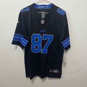 Nike Detroit Lions #87 Black Blue Jersey - Sam Laporta